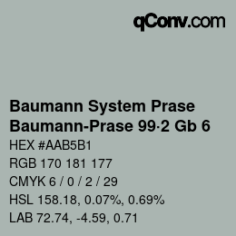 Code couleur: Baumann System Prase - Baumann-Prase 99·2 Gb 6 | qconv.com