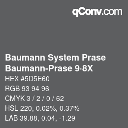 Código de color: Baumann System Prase - Baumann-Prase 9·8X | qconv.com