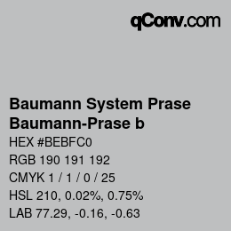 Farbcode: Baumann System Prase - Baumann-Prase b | qconv.com