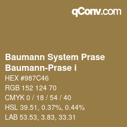 Color code: Baumann System Prase - Baumann-Prase i | qconv.com