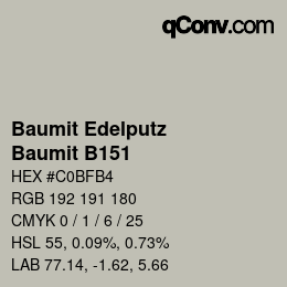 カラーコード: Baumit Edelputz - Baumit B151 | qconv.com