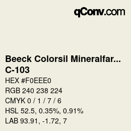 Farbcode: Beeck Colorsil Mineralfarbkarte - C-103 | qconv.com