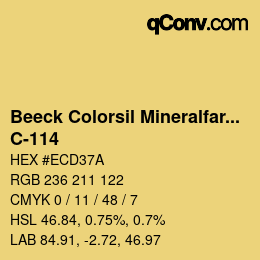 Farbcode: Beeck Colorsil Mineralfarbkarte - C-114 | qconv.com