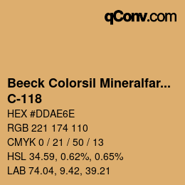 Farbcode: Beeck Colorsil Mineralfarbkarte - C-118 | qconv.com