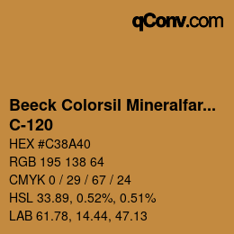 Farbcode: Beeck Colorsil Mineralfarbkarte - C-120 | qconv.com