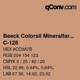 Farbcode: Beeck Colorsil Mineralfarbkarte - C-128 | qconv.com