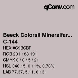 Farbcode: Beeck Colorsil Mineralfarbkarte - C-144 | qconv.com