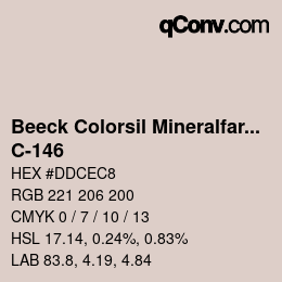 Farbcode: Beeck Colorsil Mineralfarbkarte - C-146 | qconv.com