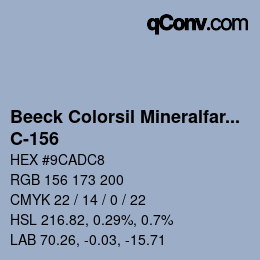 Farbcode: Beeck Colorsil Mineralfarbkarte - C-156 | qconv.com