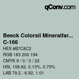 Farbcode: Beeck Colorsil Mineralfarbkarte - C-166 | qconv.com