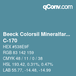 Farbcode: Beeck Colorsil Mineralfarbkarte - C-170 | qconv.com