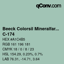 Farbcode: Beeck Colorsil Mineralfarbkarte - C-174 | qconv.com