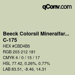 Farbcode: Beeck Colorsil Mineralfarbkarte - C-175 | qconv.com