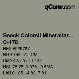 Farbcode: Beeck Colorsil Mineralfarbkarte - C-178 | qconv.com