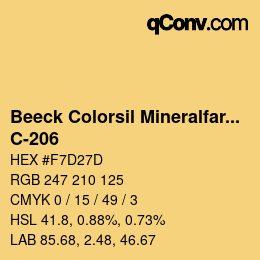 Farbcode: Beeck Colorsil Mineralfarbkarte - C-206 | qconv.com