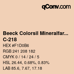 Farbcode: Beeck Colorsil Mineralfarbkarte - C-218 | qconv.com