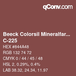 Farbcode: Beeck Colorsil Mineralfarbkarte - C-225 | qconv.com