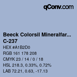 Farbcode: Beeck Colorsil Mineralfarbkarte - C-237 | qconv.com