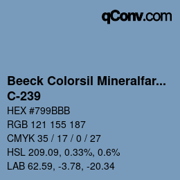 Farbcode: Beeck Colorsil Mineralfarbkarte - C-239 | qconv.com