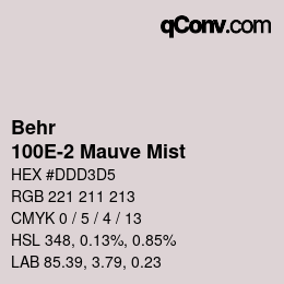 Farbcode: Behr - 100E-2 Mauve Mist | qconv.com