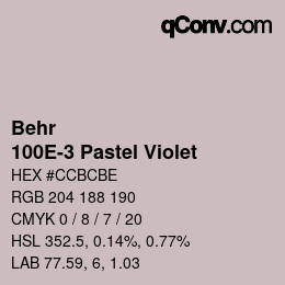 Color code: Behr - 100E-3 Pastel Violet | qconv.com