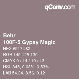 Código de color: Behr - 100F-5 Gypsy Magic | qconv.com