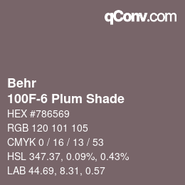 Farbcode: Behr - 100F-6 Plum Shade | qconv.com