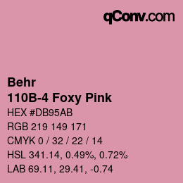 カラーコード: Behr - 110B-4 Foxy Pink | qconv.com