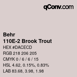 Código de color: Behr - 110E-2 Brook Trout | qconv.com