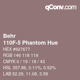 Código de color: Behr - 110F-5 Phantom Hue | qconv.com