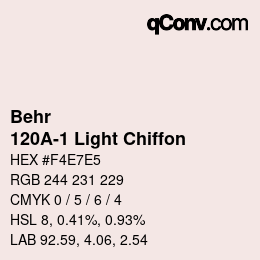カラーコード: Behr - 120A-1 Light Chiffon | qconv.com