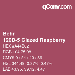 Code couleur: Behr - 120D-5 Glazed Raspberry | qconv.com