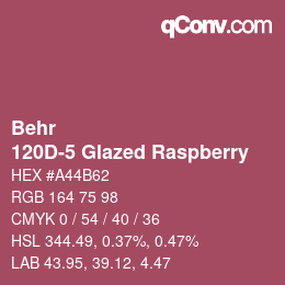 カラーコード: Behr - 120D-5 Glazed Raspberry | qconv.com