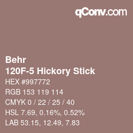 Código de color: Behr - 120F-5 Hickory Stick | qconv.com