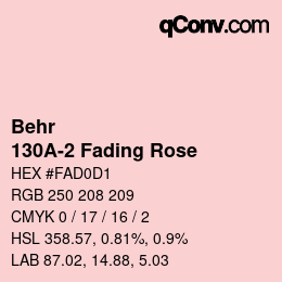 Código de color: Behr - 130A-2 Fading Rose | qconv.com