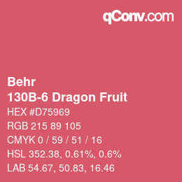 カラーコード: Behr - 130B-6 Dragon Fruit | qconv.com