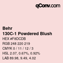 カラーコード: Behr - 130C-1 Powdered Blush | qconv.com