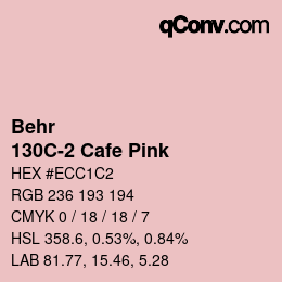 Farbcode: Behr - 130C-2 Cafe Pink | qconv.com