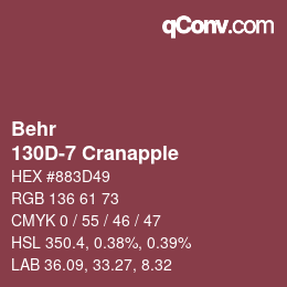 Código de color: Behr - 130D-7 Cranapple | qconv.com