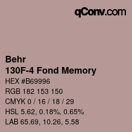 カラーコード: Behr - 130F-4 Fond Memory | qconv.com