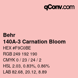 カラーコード: Behr - 140A-3 Carnation Bloom | qconv.com