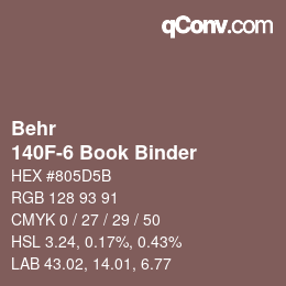 カラーコード: Behr - 140F-6 Book Binder | qconv.com