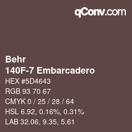 Código de color: Behr - 140F-7 Embarcadero | qconv.com