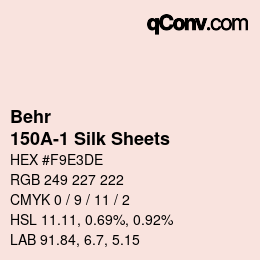 Código de color: Behr - 150A-1 Silk Sheets | qconv.com