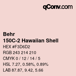 カラーコード: Behr - 150C-2 Hawaiian Shell | qconv.com