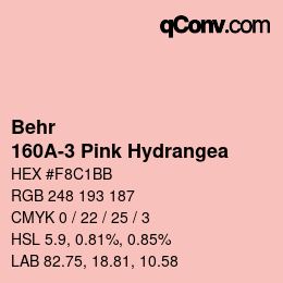カラーコード: Behr - 160A-3 Pink Hydrangea | qconv.com
