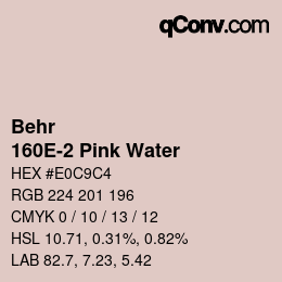 カラーコード: Behr - 160E-2 Pink Water | qconv.com