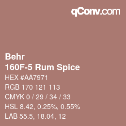 Farbcode: Behr - 160F-5 Rum Spice | qconv.com