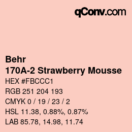 カラーコード: Behr - 170A-2 Strawberry Mousse | qconv.com