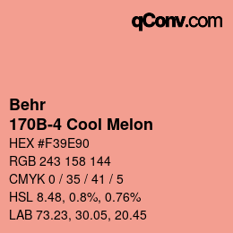 Color code: Behr - 170B-4 Cool Melon | qconv.com